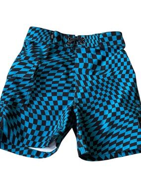 Vans Black and Blue Checkerboard board shorts boys 5T